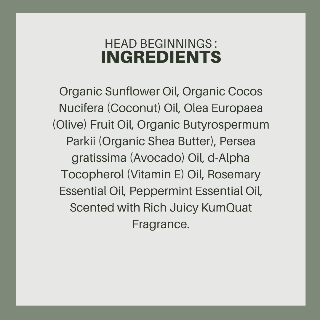 Head Beginnings: KumQuat & Rosemary Pre-Wash Scalp Oil