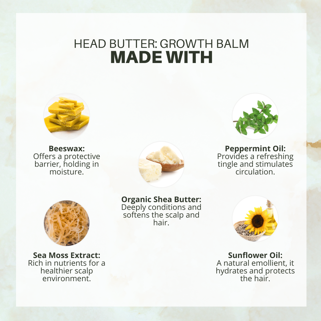 Head Butter:  Sea Moss & Beeswax Growth Balm