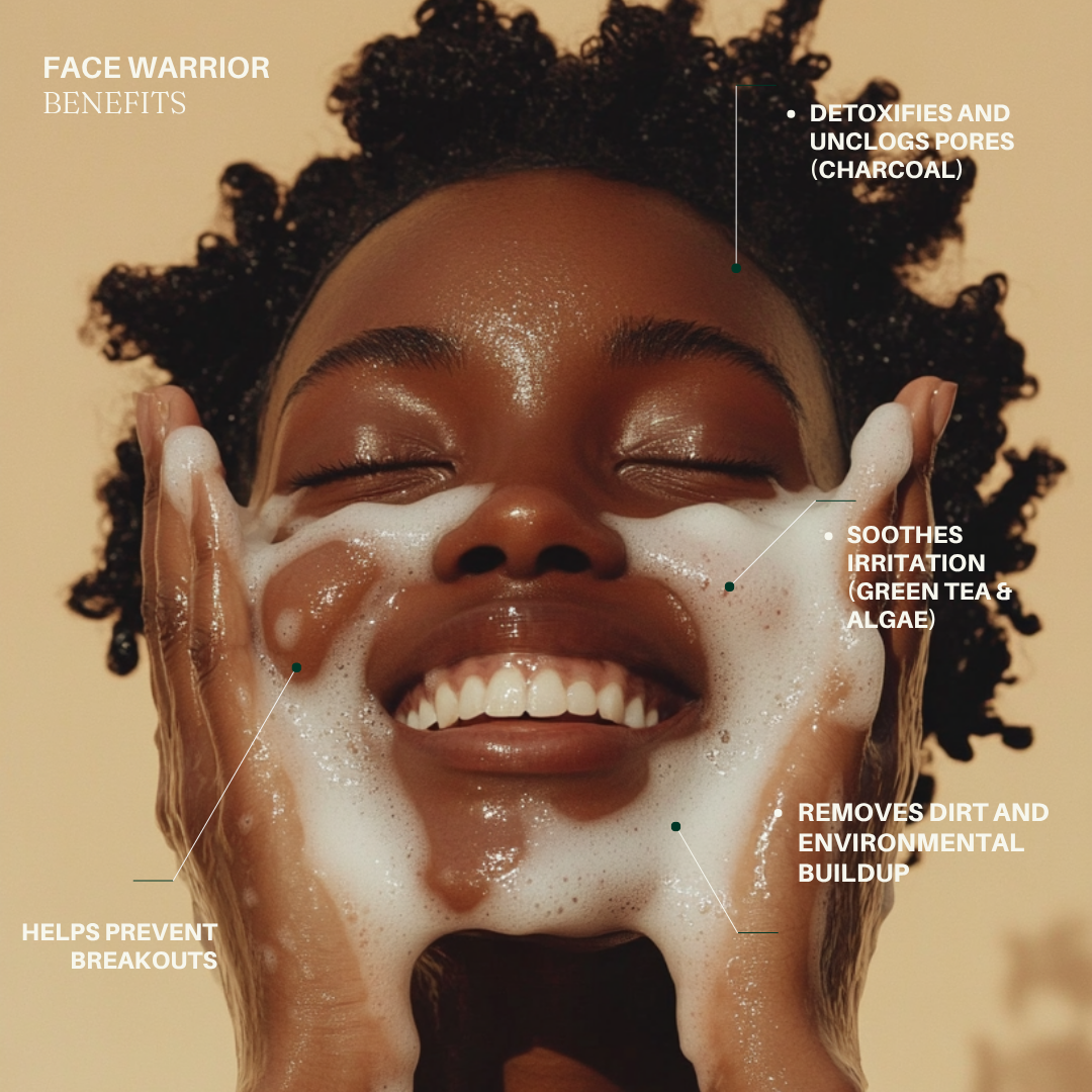 Face Warrior: Purifying Green Tea & Charcoal Cleanser