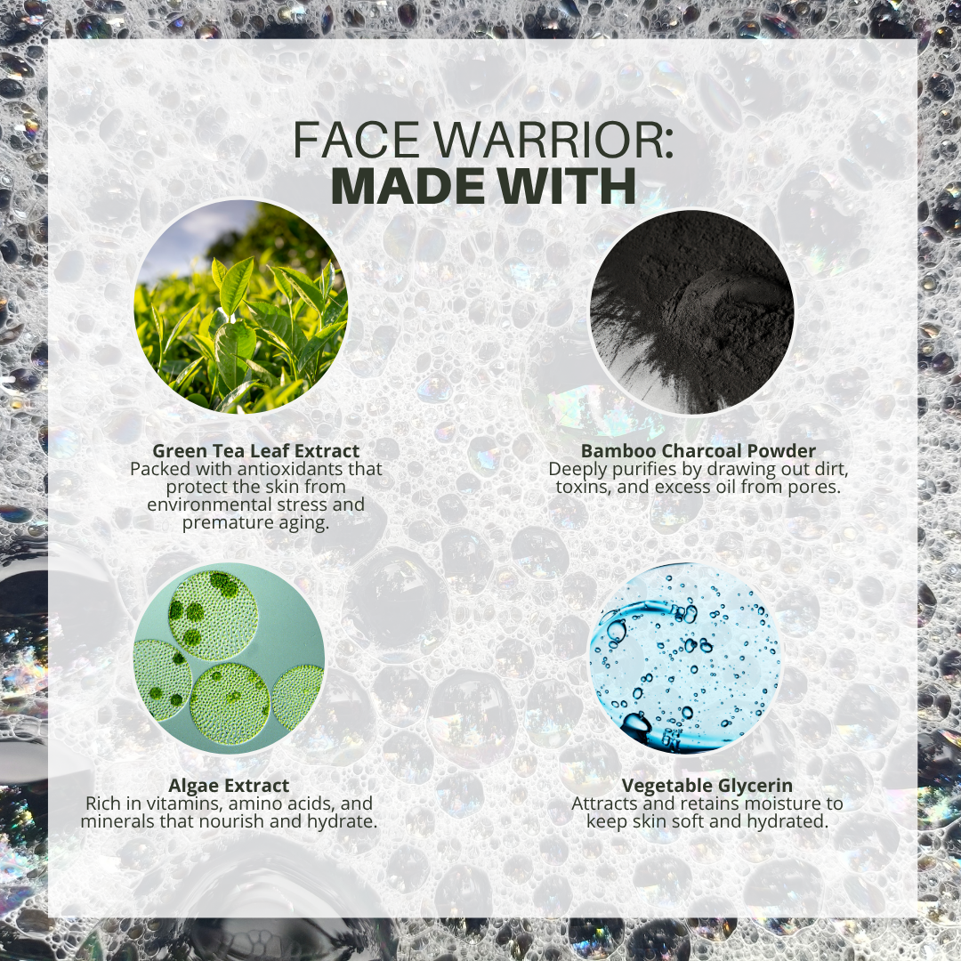Face Warrior: Purifying Green Tea & Charcoal Cleanser